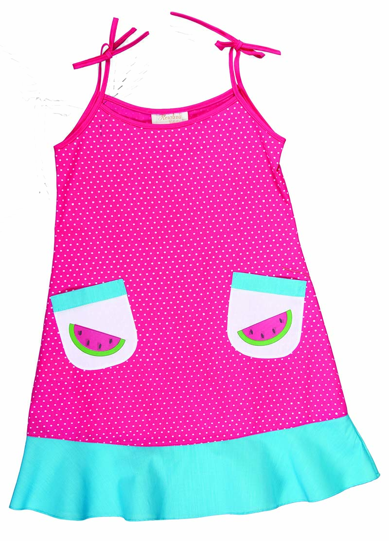 Sundress Watermelon Turquoise Dot White